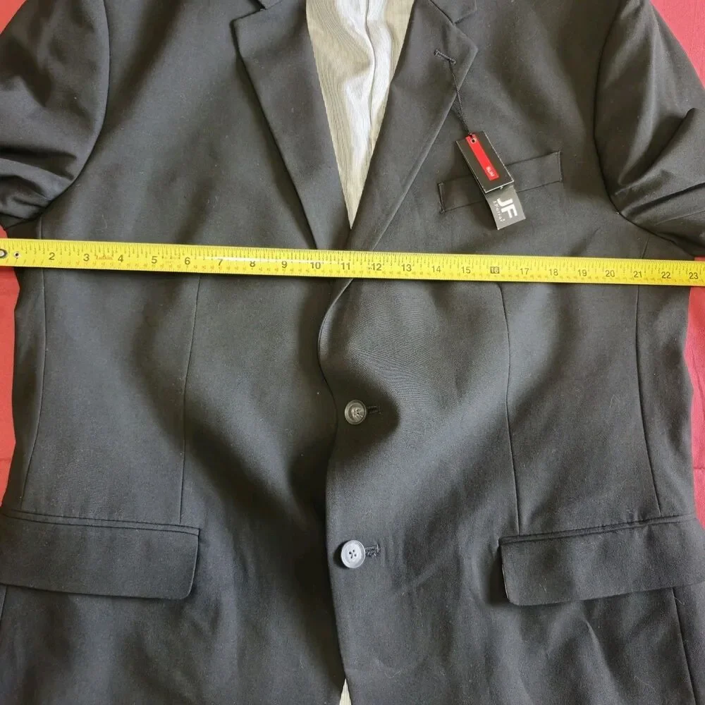 J Ferrar Black Super Slim Fit Blazer 46R NWT Stretch 2 Button Suit Jacket - Picture 7 of 16